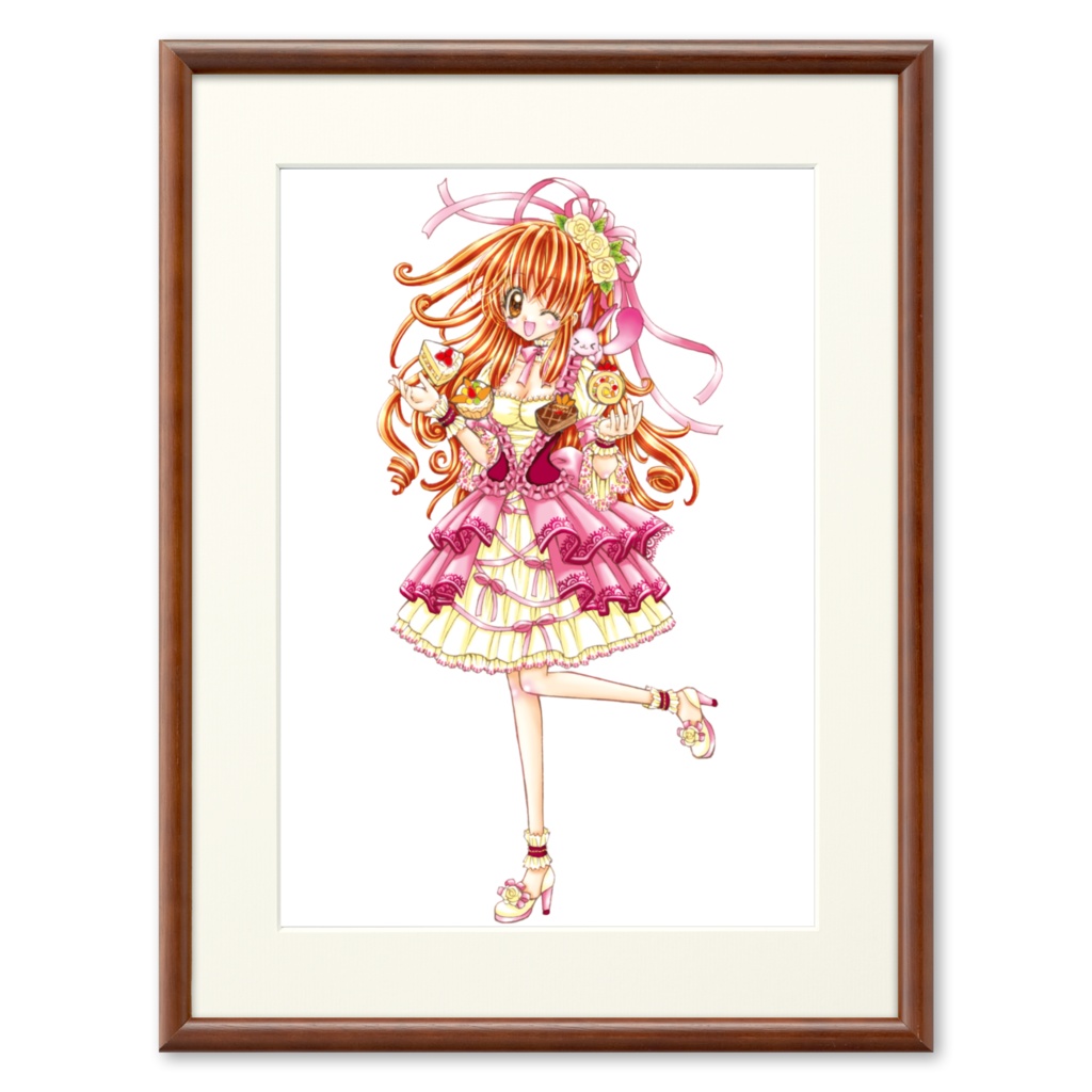 額装付き高精彩複製原画 ケーキとユイリ