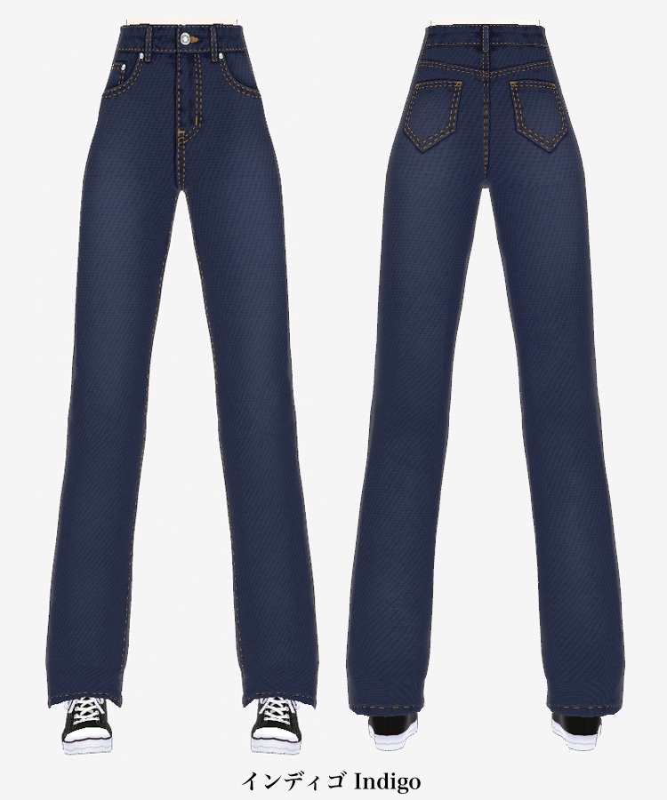 VRoid衣装 きれいめハイウエストデニムパンツ6色