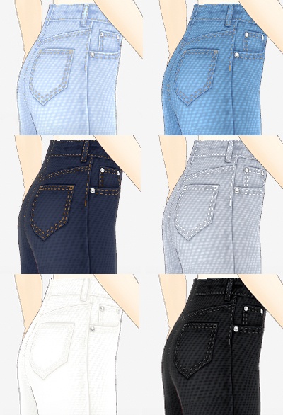 VRoid衣装 きれいめハイウエストデニムパンツ6色