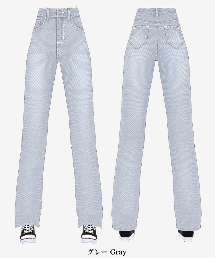 VRoid衣装 きれいめハイウエストデニムパンツ6色