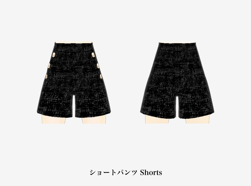 VRoid衣装 ブラックツイードスーツ