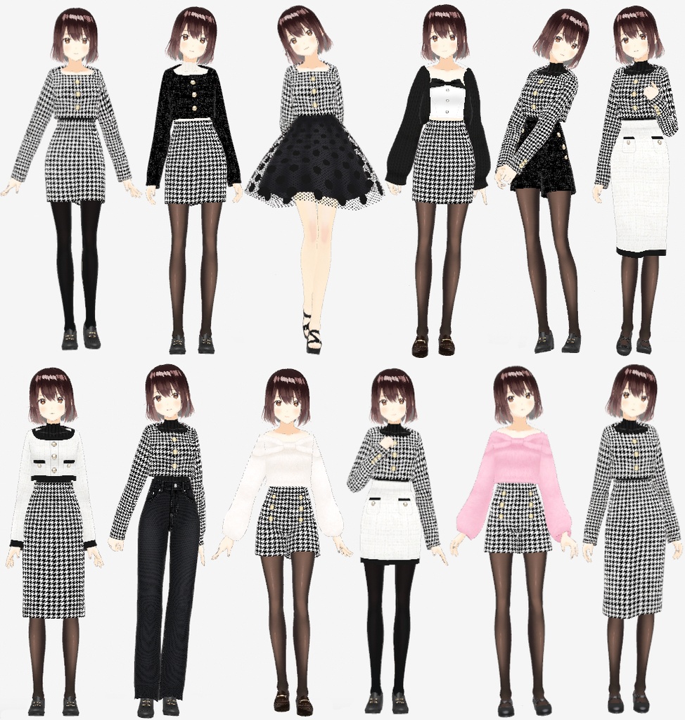 VRoid衣装 千鳥格子スーツ