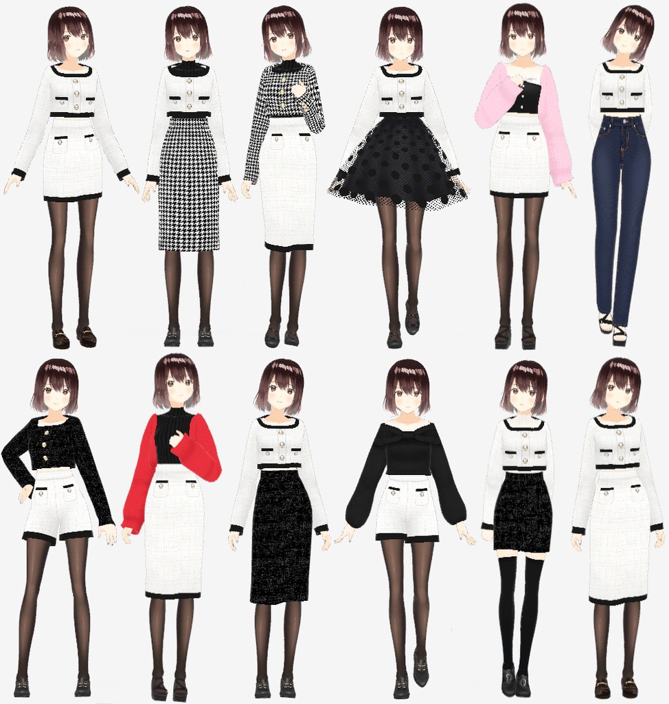 VRoid衣装 ホワイトツイードスーツ