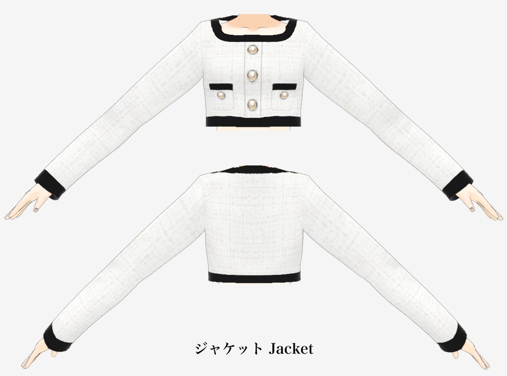 VRoid衣装 ホワイトツイードスーツ