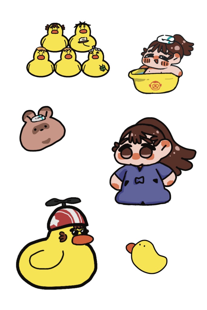 シール「お風呂とおはまくん」