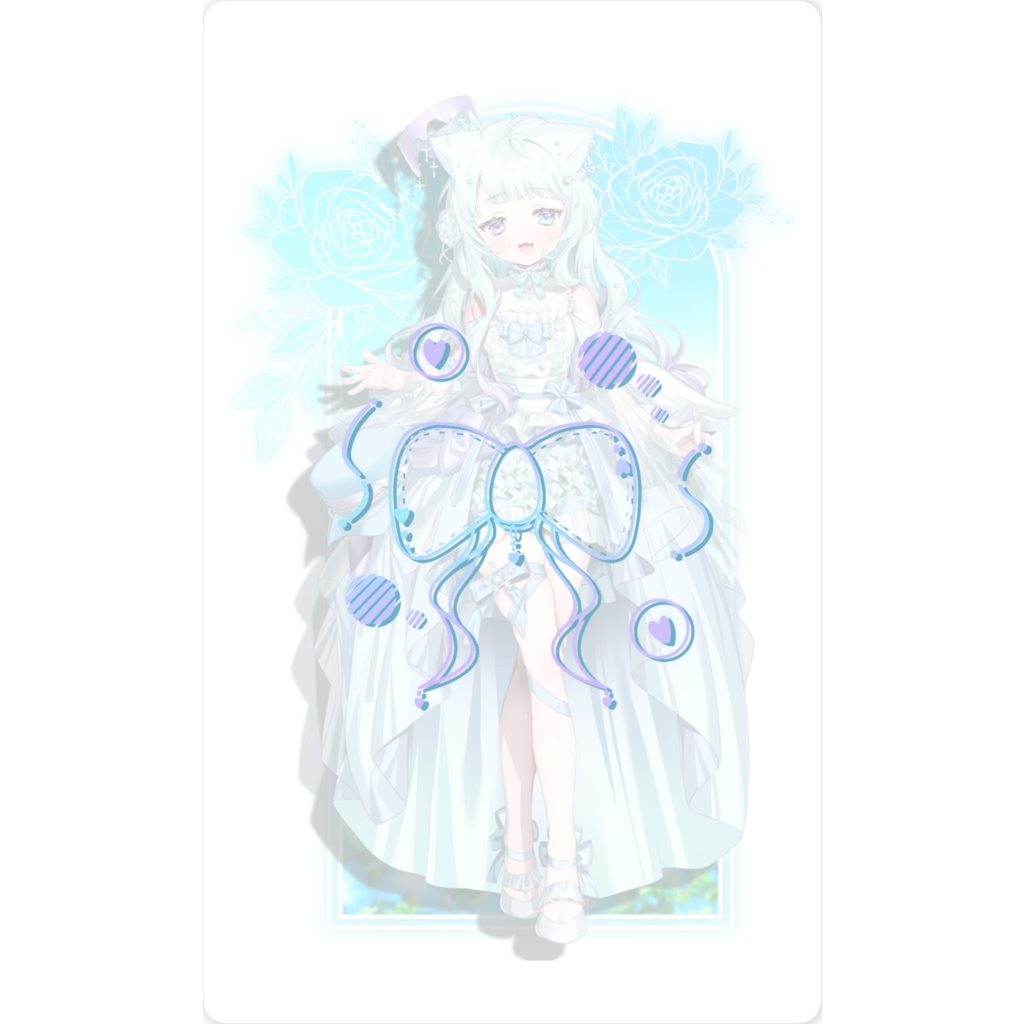 リボンハートのステッカー