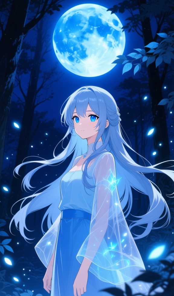 Blue Moon Girl Wallpapers Pack 01（青い月の幻想少女 壁紙パック）