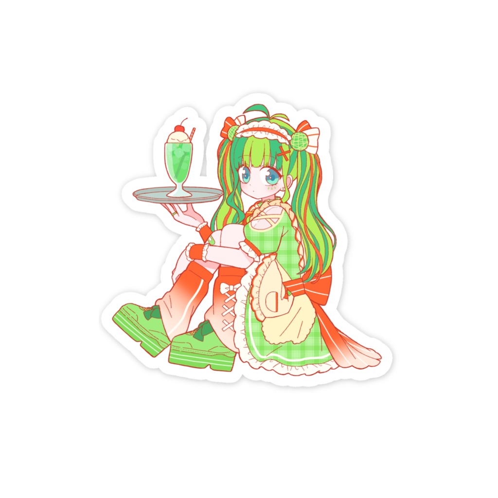 【恒常グッズ】◇うりちゃんダイナー風ステッカー◇