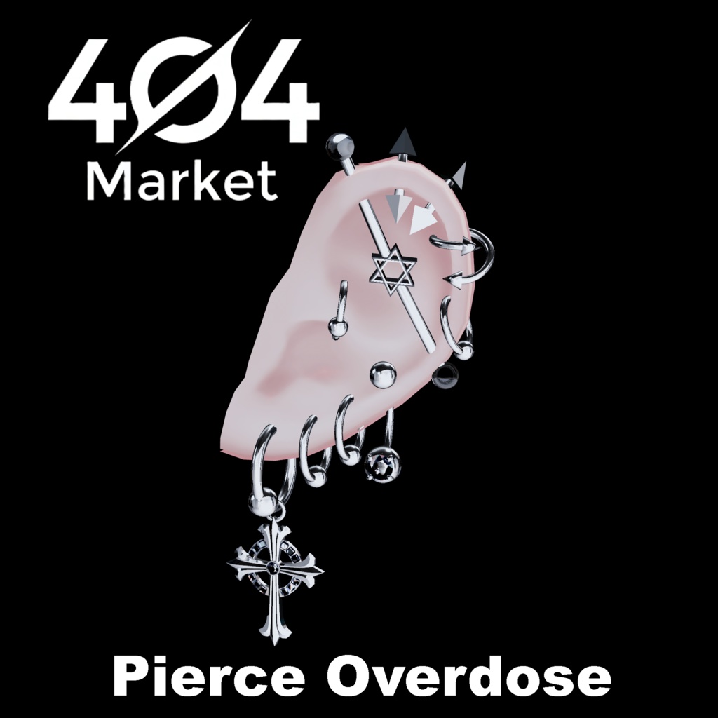 【VRC 左右ピアス20個セット MA設定済】Pierce Overdose
