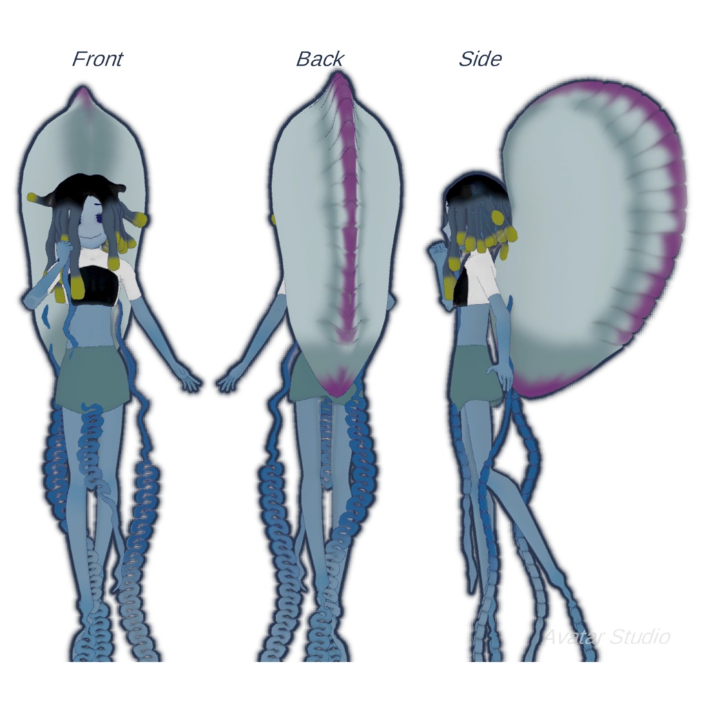 【VRC想定】オリジナル3Dモデル『䱕潮乃 野蔦』