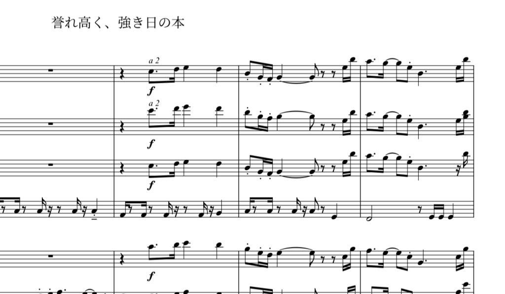 誉れ高く、強き日の本 吹奏楽アレンジ楽譜(スコア&パート譜PDF)