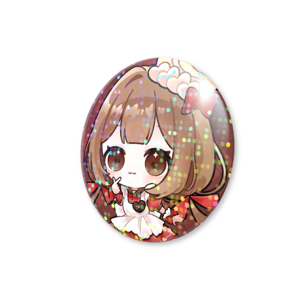 【500人記念】ゆびハート缶バッジ