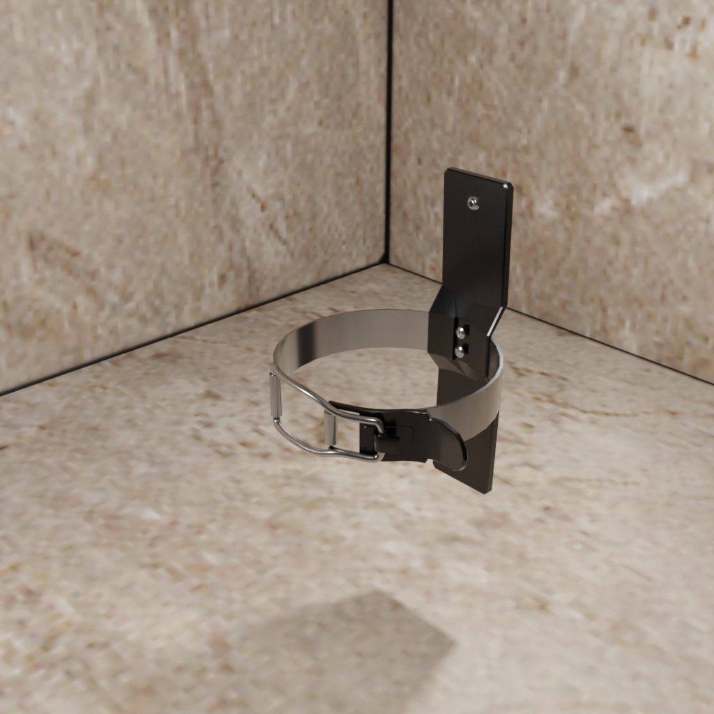 3Dモデル 転倒式化学泡消火器A 保持装置添付 blender FBX