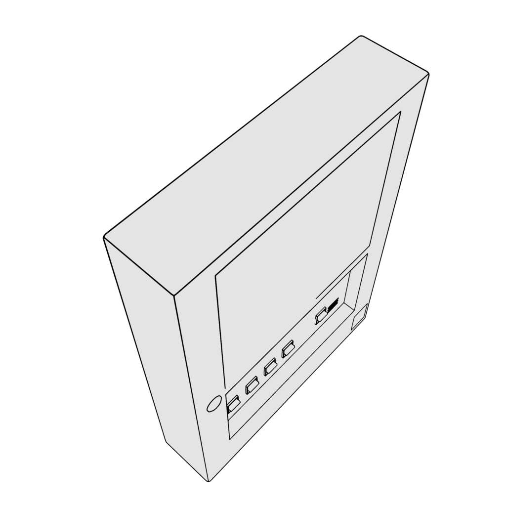 消防設備3Dモデル 白黒ラインアート11点セット(blenderファイル)