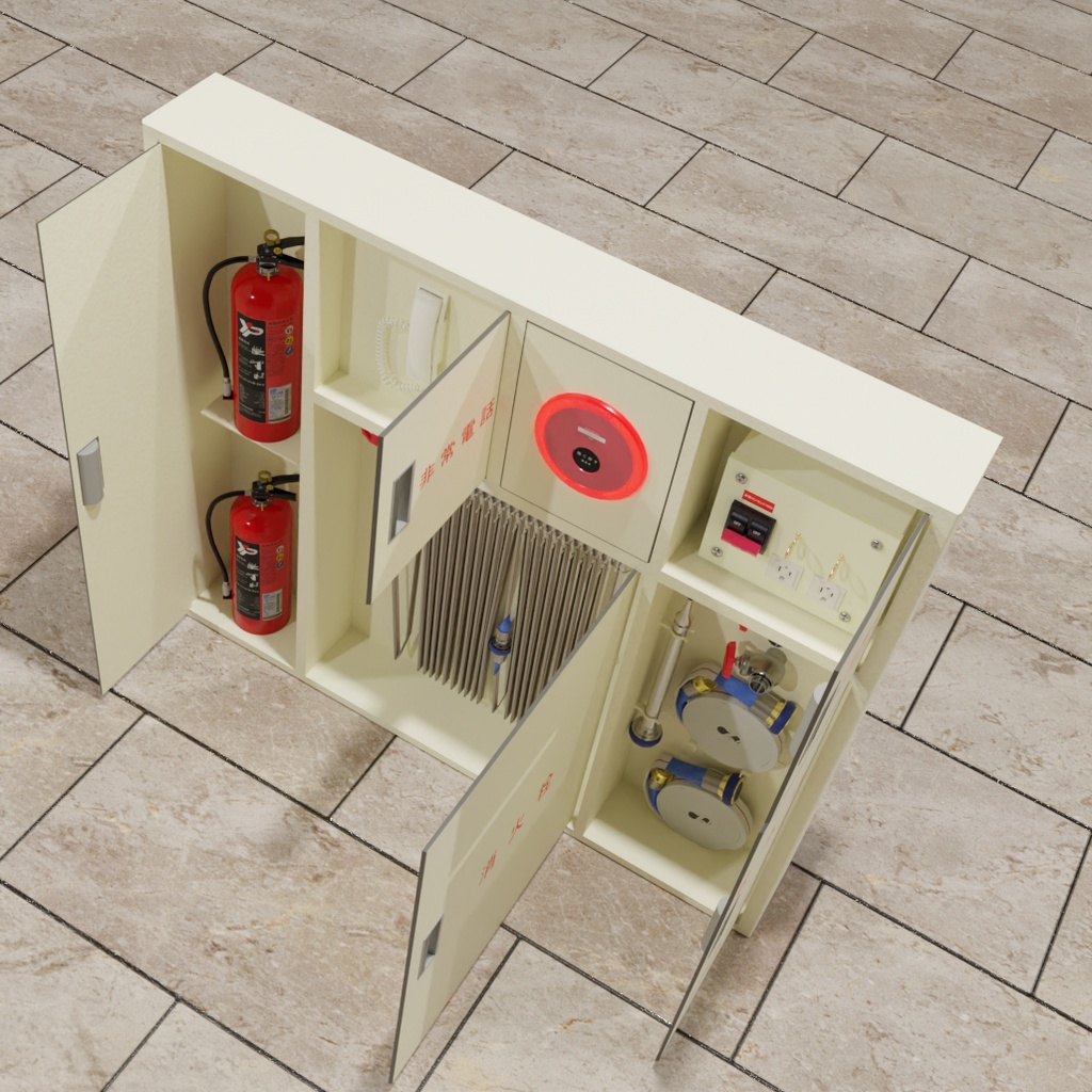 ３D複合型屋内消火栓Btype　(FBX/blender)　