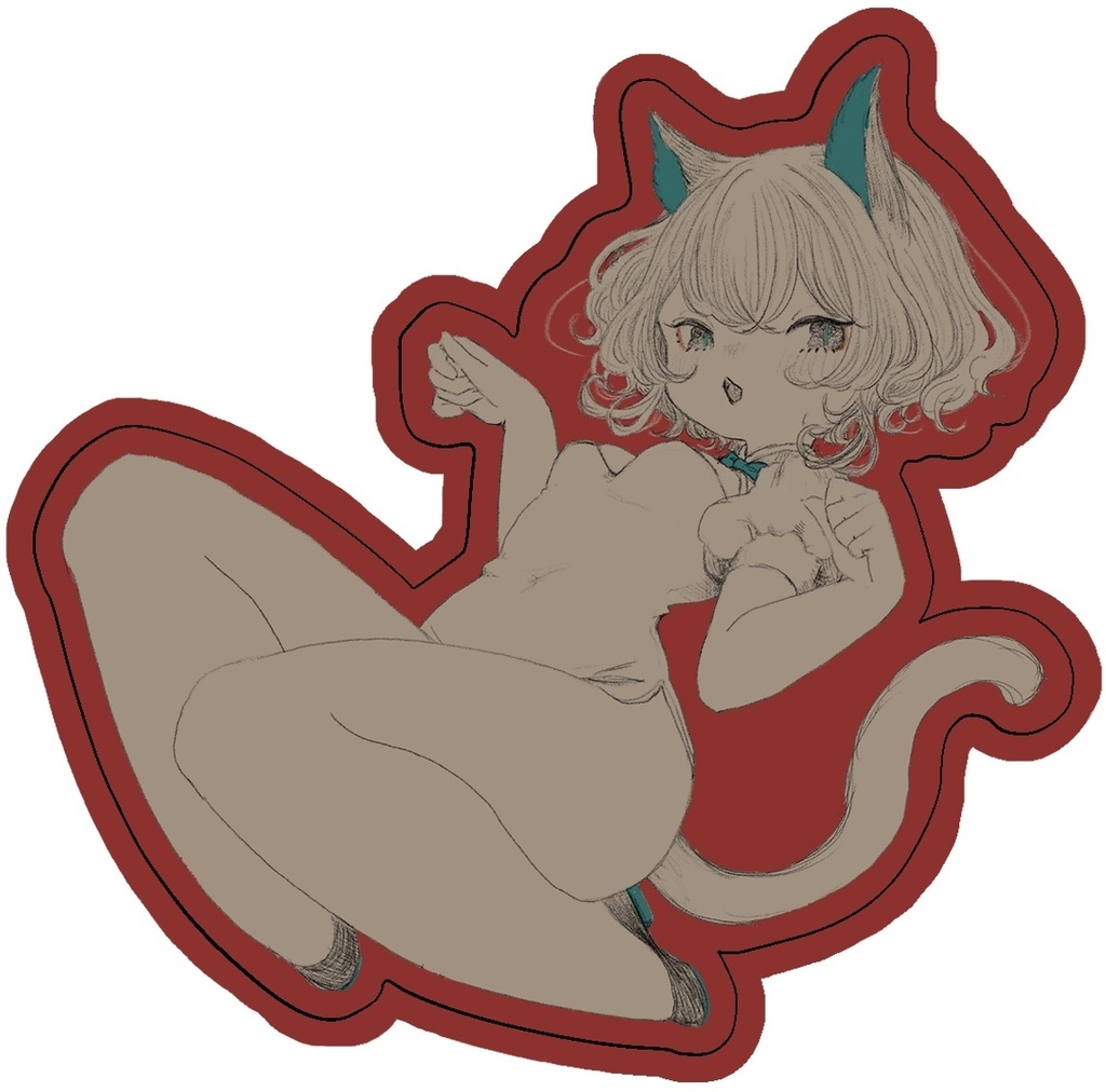 【2213】中華猫ちゃんシール(非耐水)