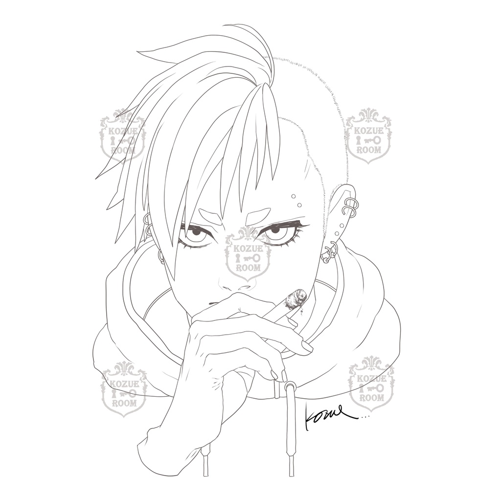 First room「Staring Girl」「Half-buzz cut」/「見つめる少女」「半坊主」