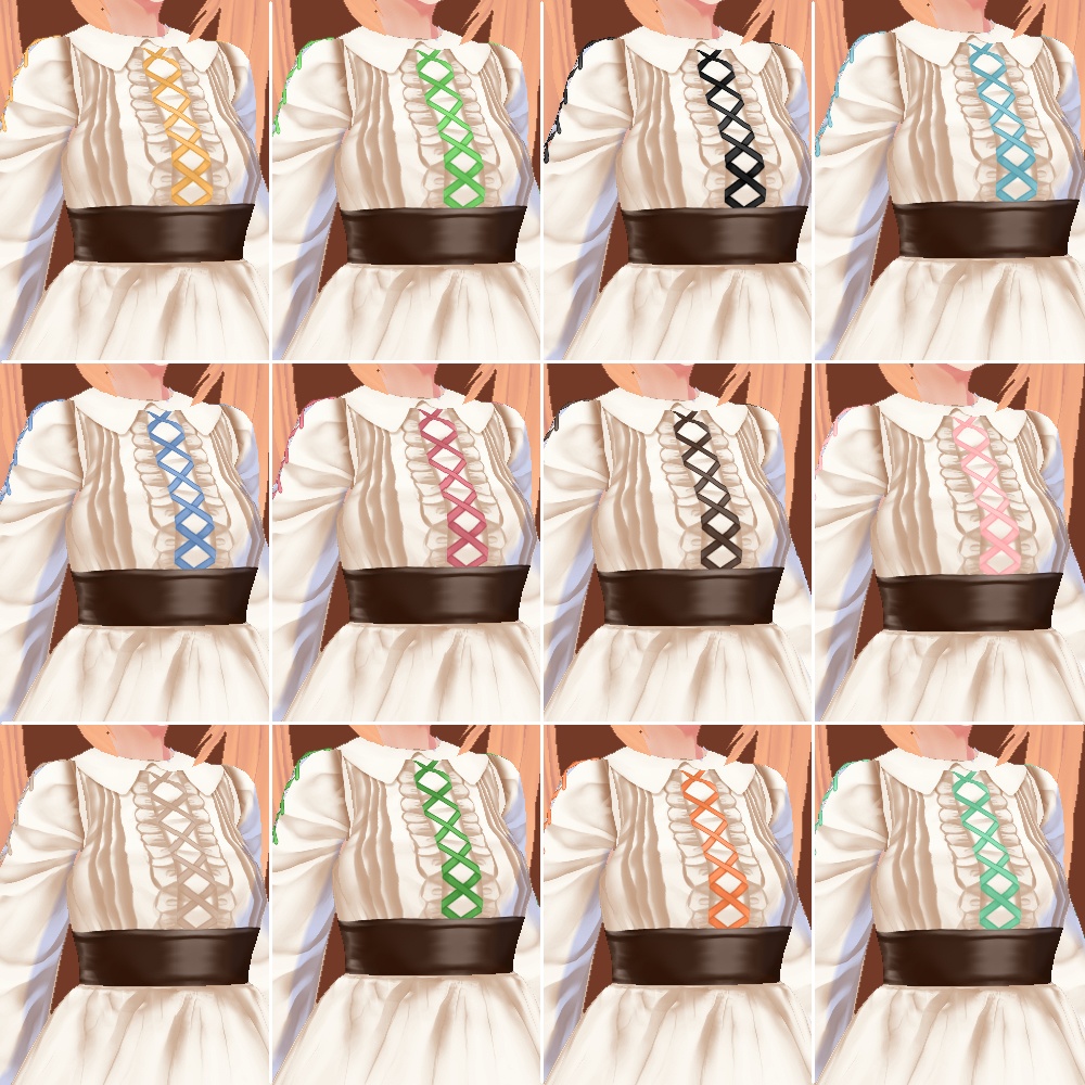 【Vroidベータ版衣装】花びらのクラシックドレス【カスタム可能】