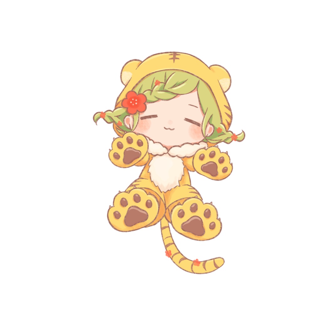 透花ちや クッション(とらの着ぐるみ②)