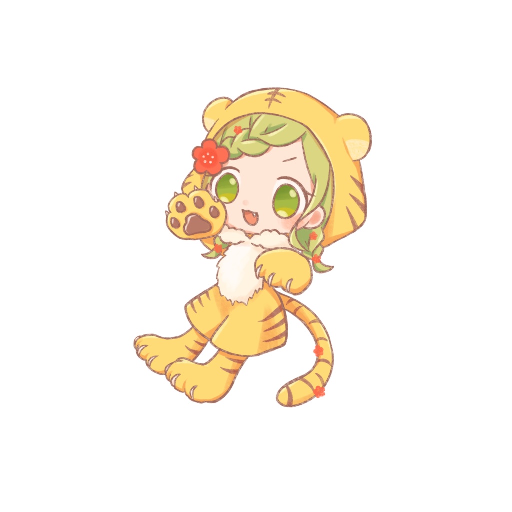 透花ちや クッション(とらの着ぐるみ①)