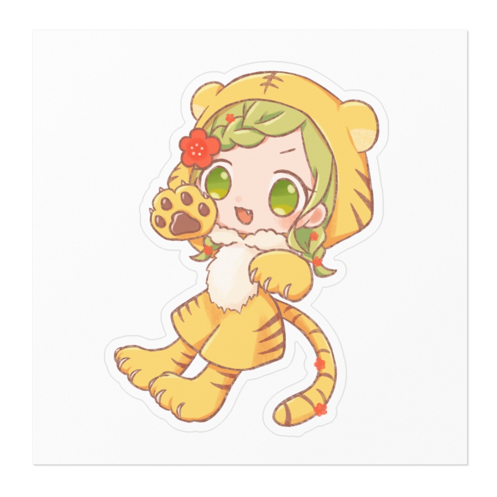 透花ちや ステッカー(とらの着ぐるみ①)