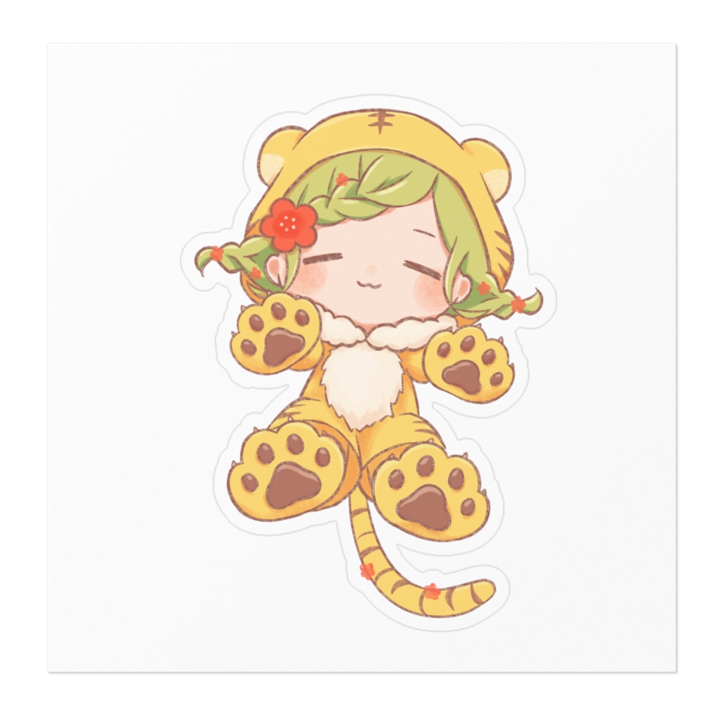 透花ちや ステッカー(とらの着ぐるみ②)