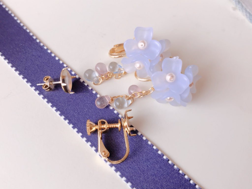 【色松】イメージイヤリング&ピアス:六月の落涙