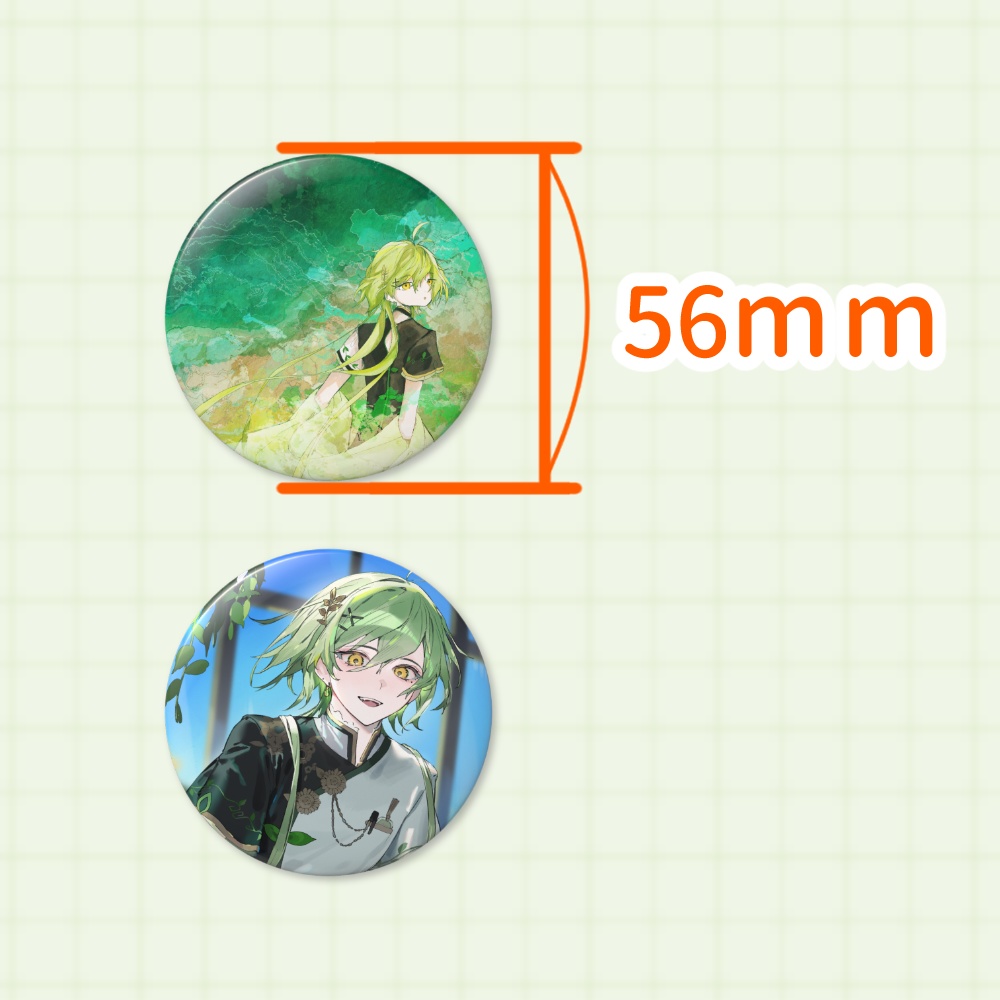 一枚絵缶バッジ(56mm)【言瀬詩日】