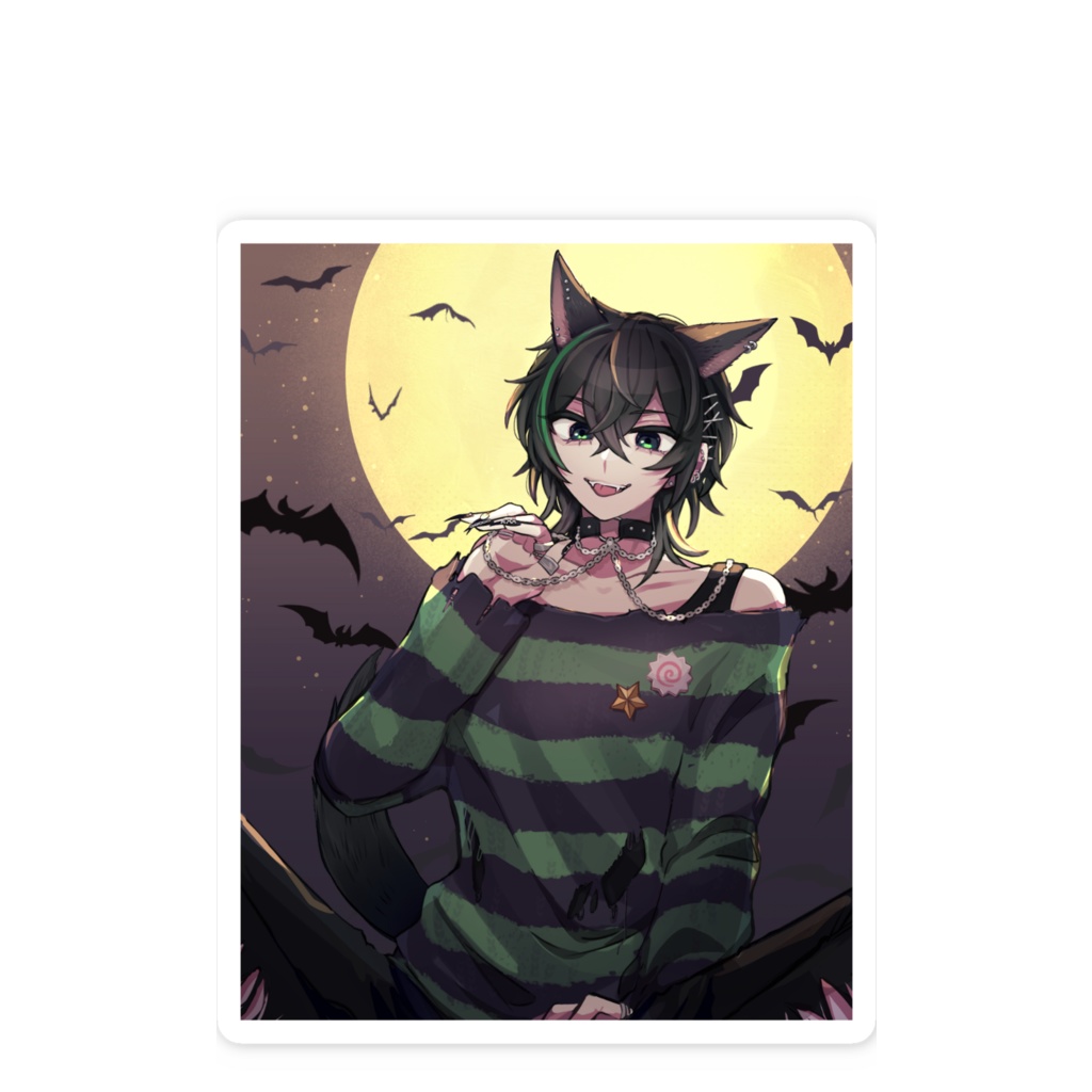 黒瀬ルイハロウィン背景付きステッカー