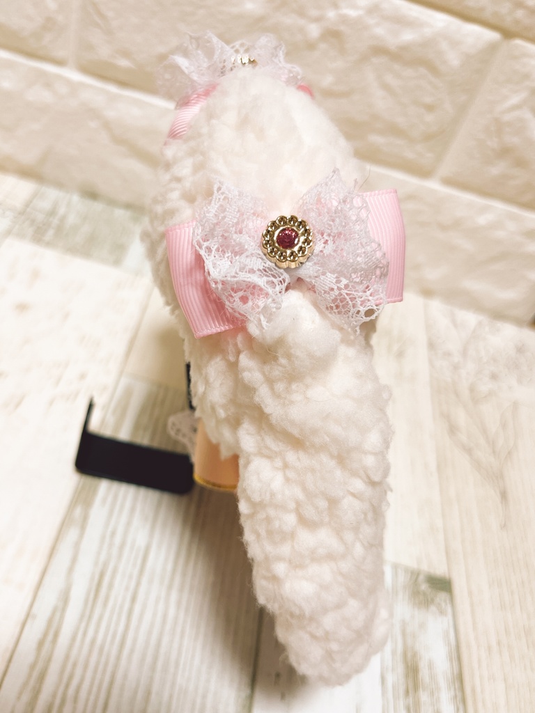 着ぐるみ 白ロップ ピンクレース