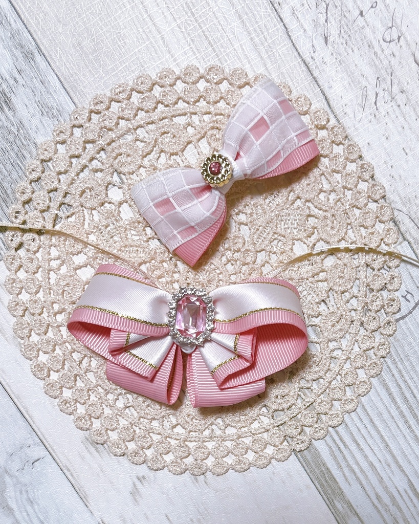 着せ替え リボンセット ピンク・ミント