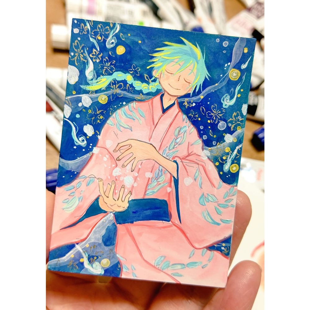 『夜桜』ATC原画・お任せ額装・送料込み