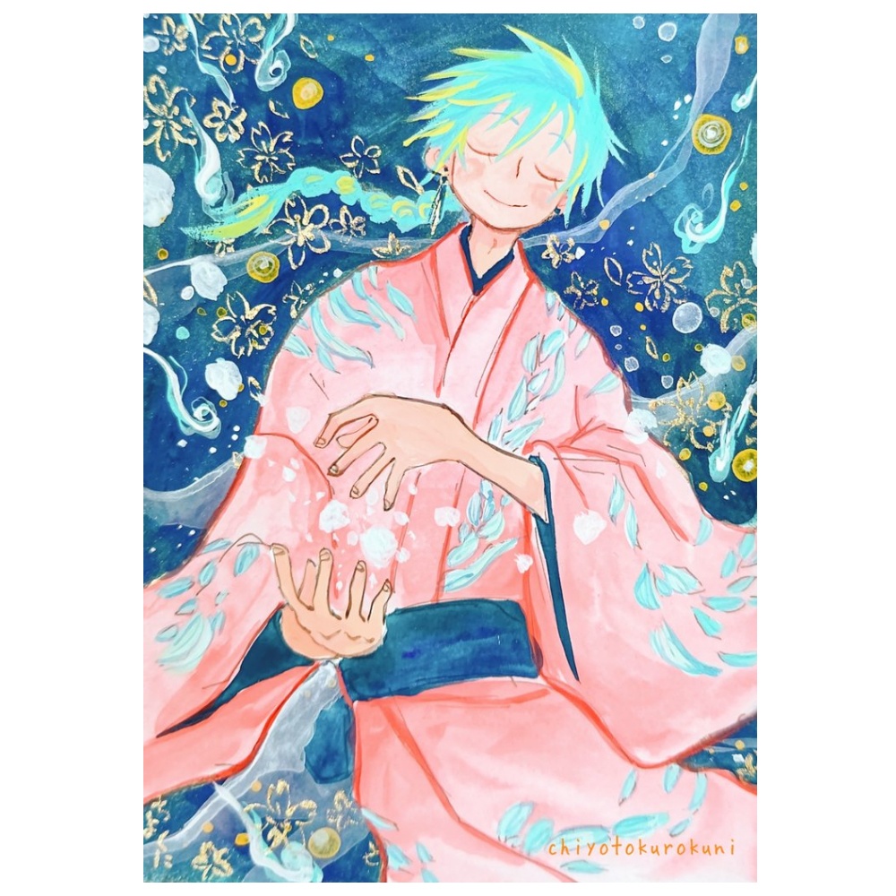 『夜桜』ATC原画・お任せ額装・送料込み