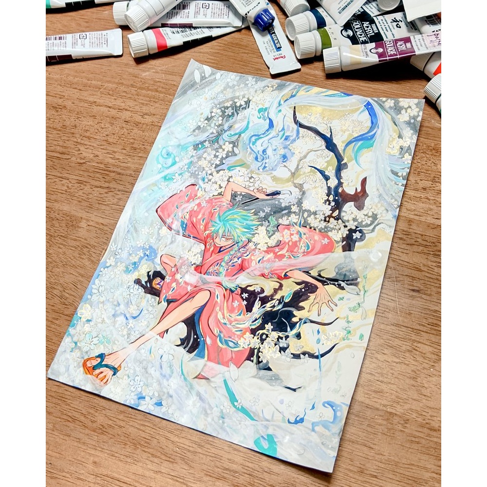 メイ様専用商品『幽霊桜』額付き原画作品・送料込み