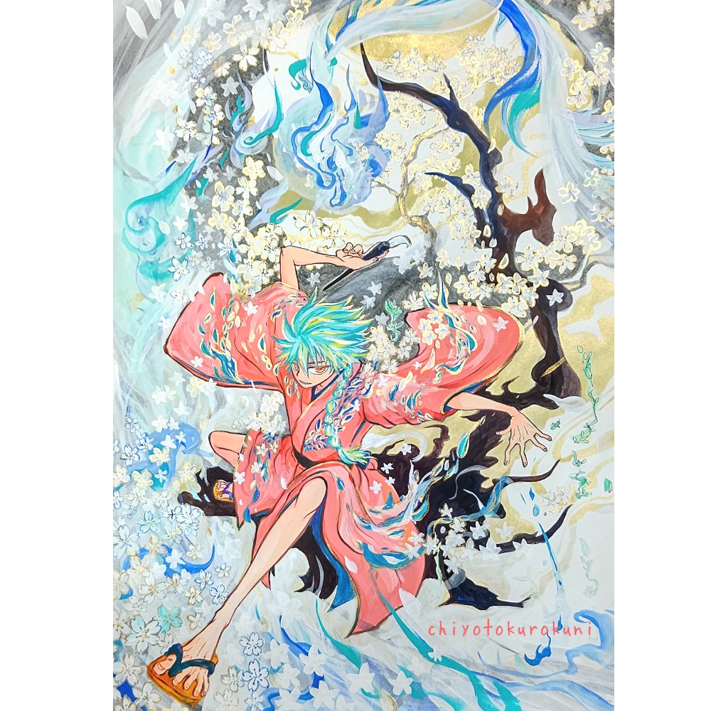 メイ様専用商品『幽霊桜』額付き原画作品・送料込み