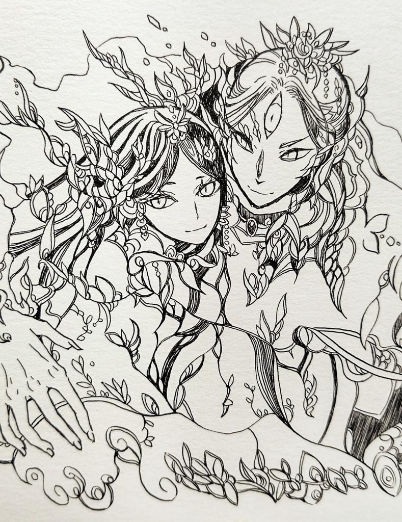 神霊画・阿蘇津彦神 阿蘇津媛神(原画作品)