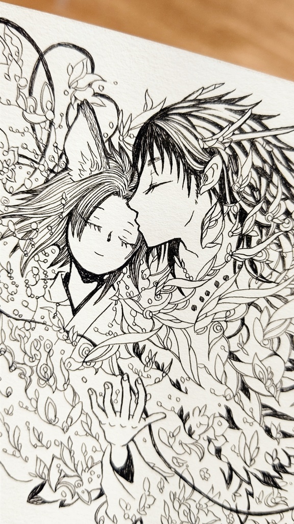 神霊画『産霊神と龍神』原画