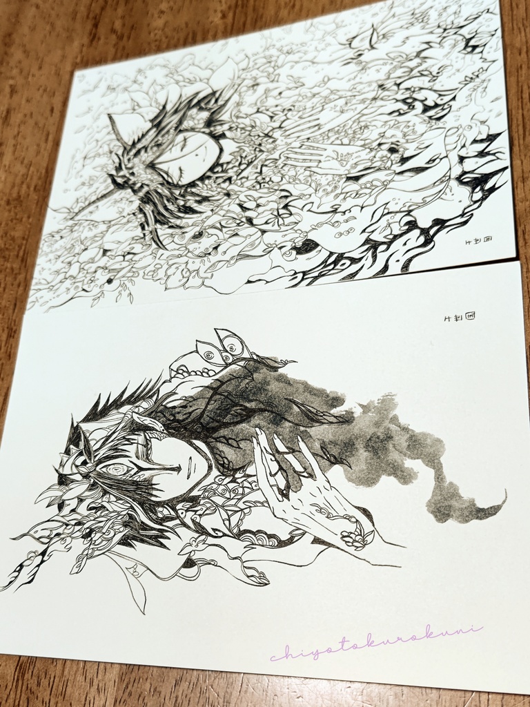 神霊画『小さき神霊の最期』『不可侵領域』セット原画作品