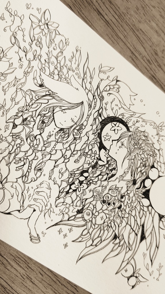 『君が好き』魂の線画アート