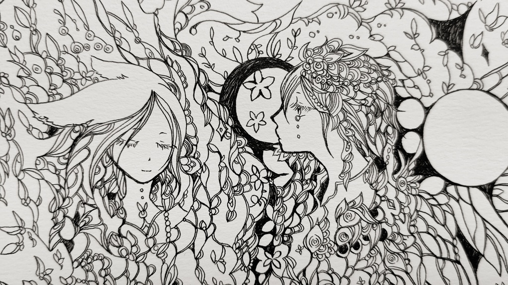 『君が好き』魂の線画アート