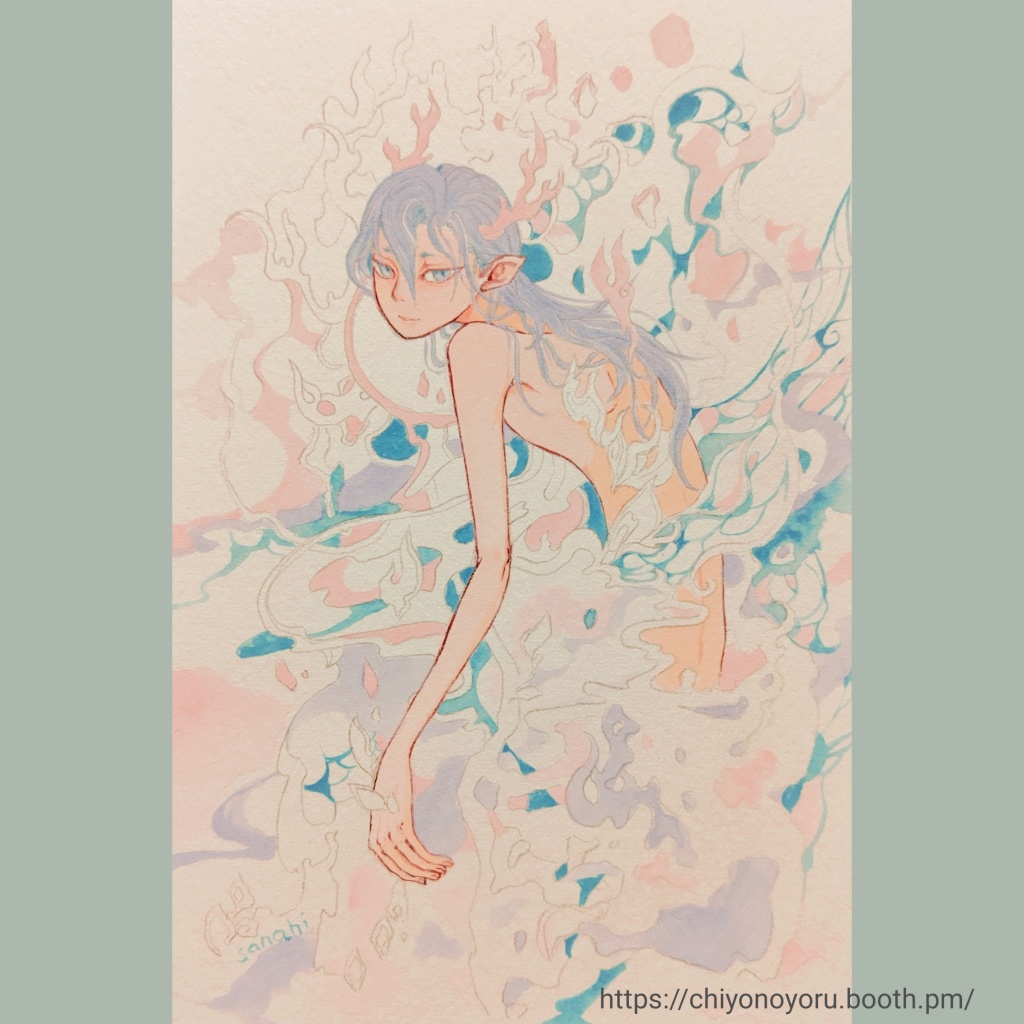 『忘れゆく』創作神様の絵シリーズ、ノンフレームアート