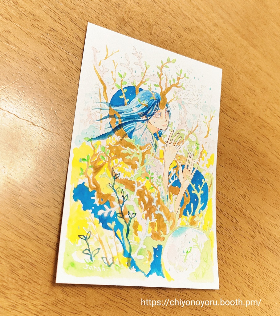 『雨に芽ぐむ』創作神様の絵シリーズ、ノンフレームアート