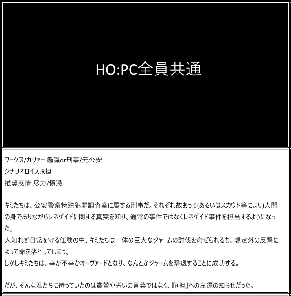 ダブルクロス The 3rd Edition 非公式シナリオ 『赤獅子事件』