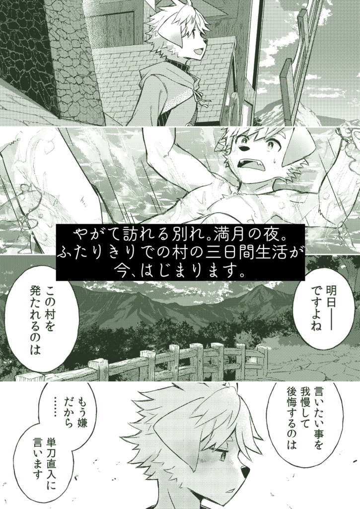 ひとりぼっちな村の衛兵士の犬少年とふたりきりの三日間を共に過ごす話【ケモノ男子×夢漫画】