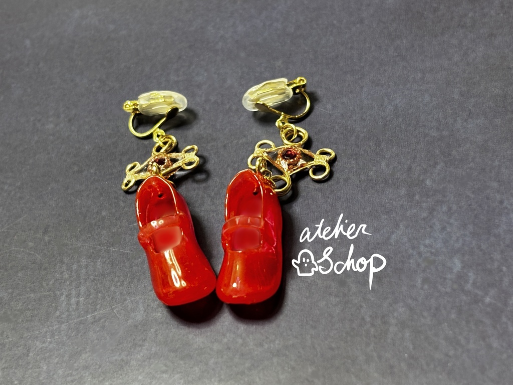 【童話シリーズ】赤い靴のイヤリング