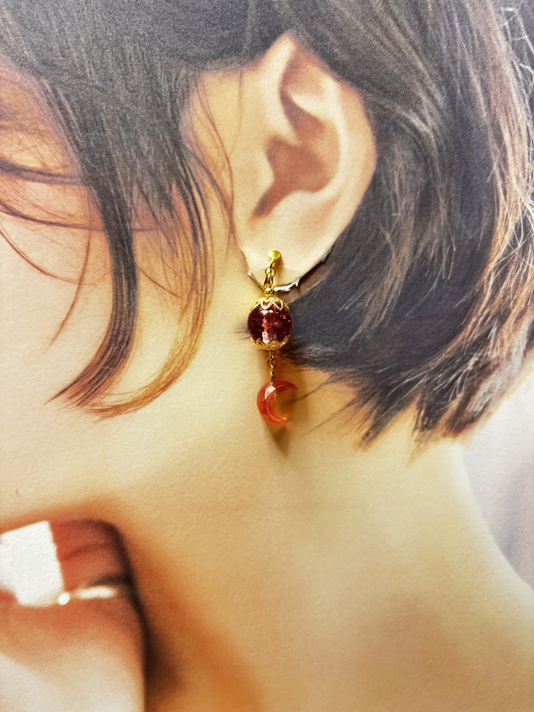 桜月夜 ハンドメイドイヤリング(金具変更可能)