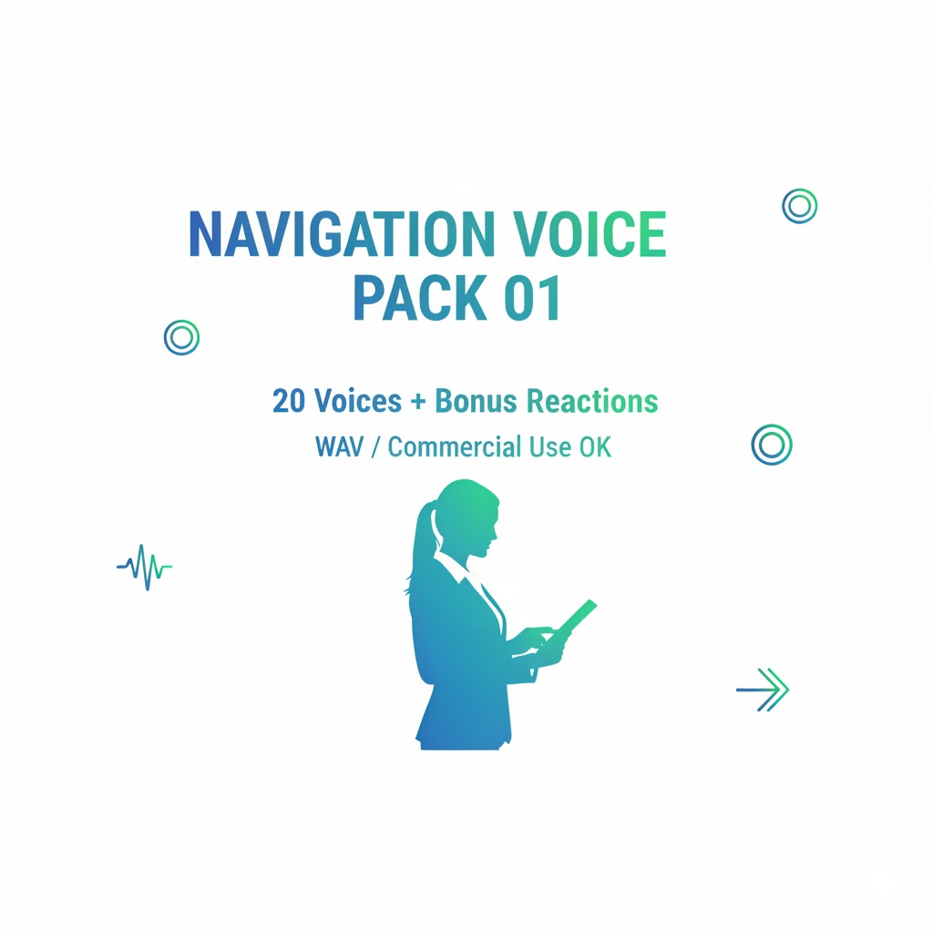 Navigation Voice Pack 01｜汎用ナビゲーション音声素材（商用可）｜WAV形式
