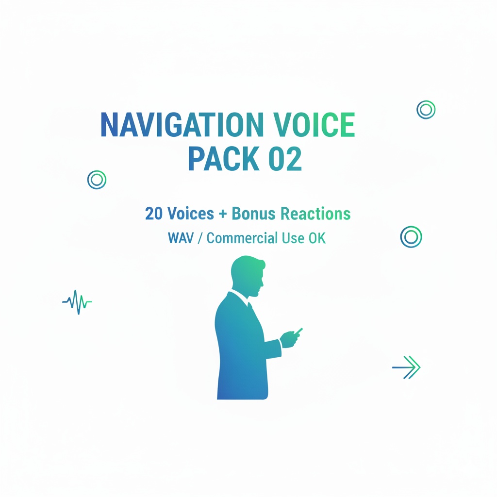 Navigation Voice Pack 02｜汎用ナビゲーション音声素材（商用可）｜WAV形式