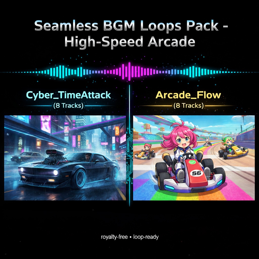 Seamless BGM Loops Pack – High-Speed Arcade