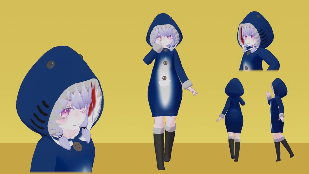 【アノマラボ新共通素体用】サメパジャマ【VRC想定】